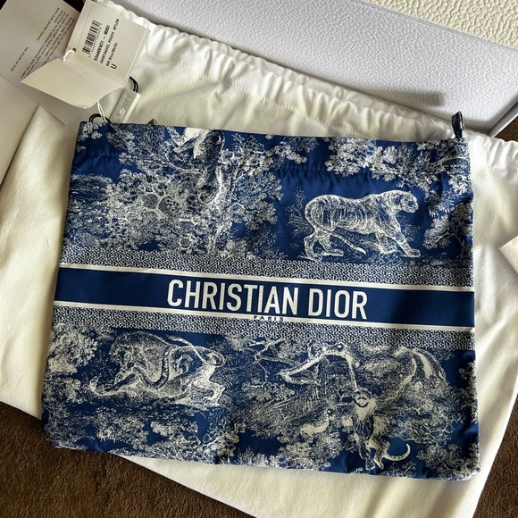 CHRISTIAN DIOR POUCH CLUTCH DIORTRAVEL ZIPPED - Picture 10 of 11